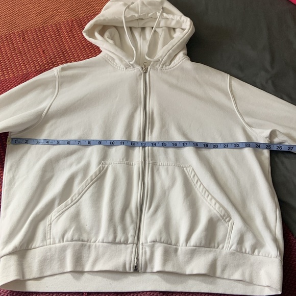 H&M SIZE XL White Zip-up Hoodie - Picture 5 of 12